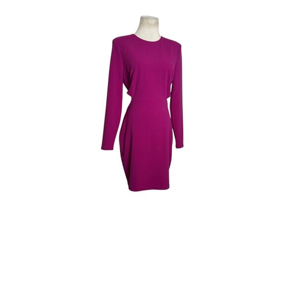 Express fuchsia long sleeves side cut outs mini dress size small - Picture 7 of 12